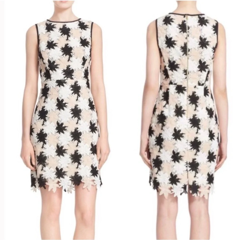 NEW‎ $448 Kate Spade New York Tiger Lily Lace Party Dress Blush/Black Sheath 8
